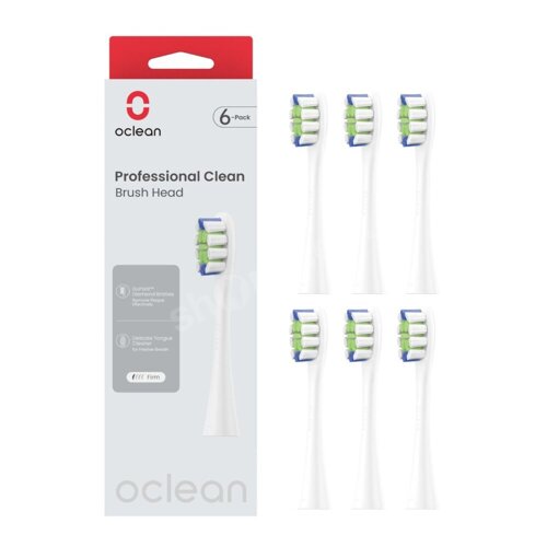 Oclean Professional Clean White Firm Końcówki do szczoteczki sonicznej białe 6 sztuk