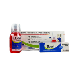ELUDRIL CLASSIC Zestaw pozabiegowy z płynem, żelem i szczoteczką do zębów