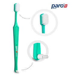 Paro Classic 2w1 M39 - Średnio twarda szczoteczka do zębów ze szczoteczką międzyzębową