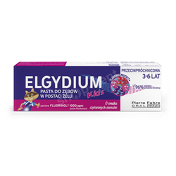 ELGYDIUM Kids Czerwone owoce Pasta do zębów dla dzieci 3-6 lat z kompleksem Fluorinol Protect+ 50 ml