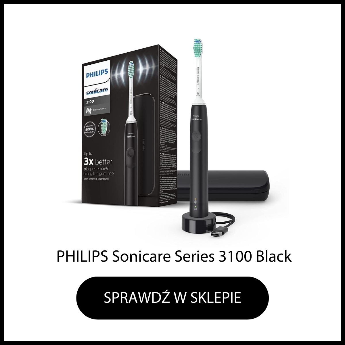 Philips Sonicare Series 3100 Black szczoteczka soniczna z etui