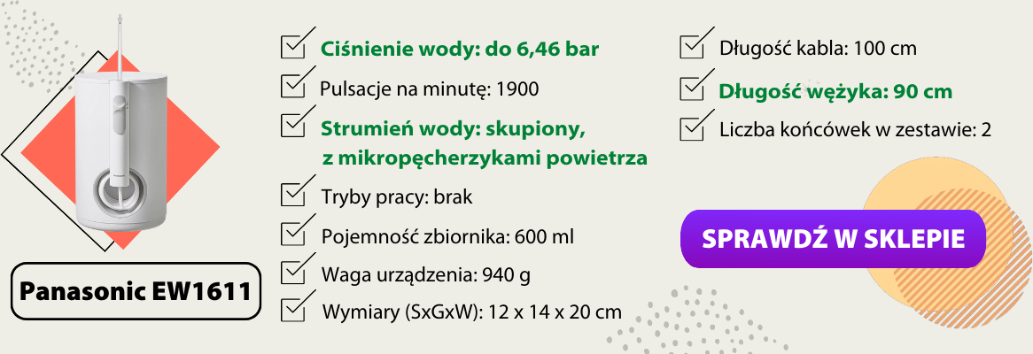 Panasonic EW1611 irygator stacjonarny test porównawczy parametry