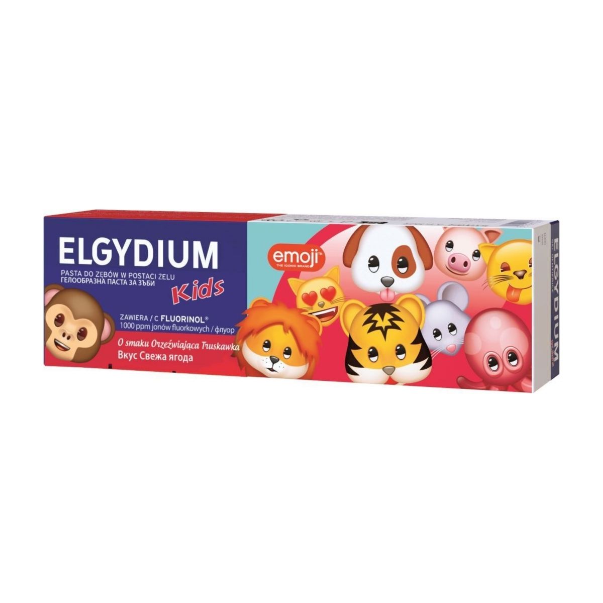 Elgydium Emoji Kids pasta dla dzieci 2-6 lat orzeźwiająca truskawka