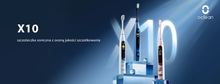 Oclean X10 szczoteczka soniczna z ekranem niebieska