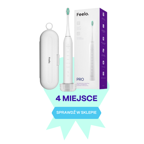Ranking szczoteczek sonicznych miejsce 4 Feelo Pro White szczoteczka z etui