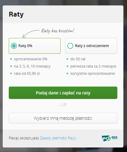 Zakupy na raty Payu instrukcja krok po kroku