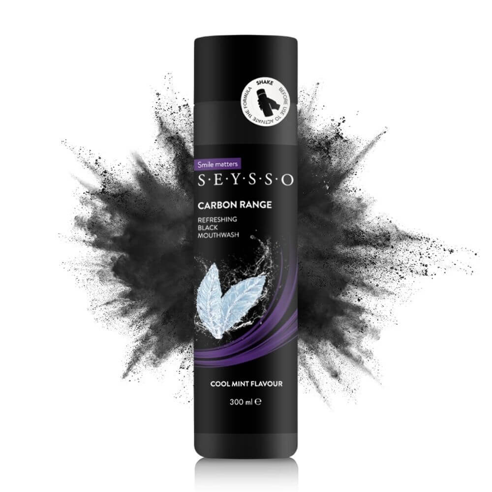 Czarny płyn do płukania jamy ustnej Seysso Carbon Black z węglem aktywnym odswiezajacy