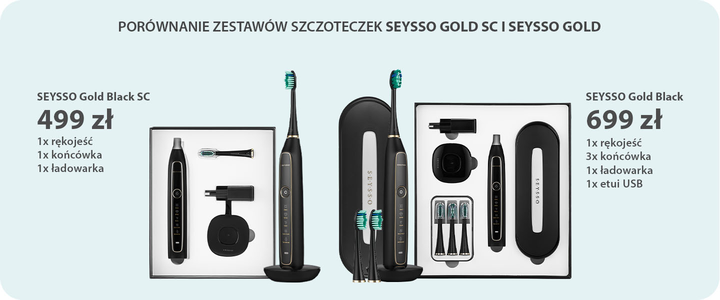 Porównanie szczoteczek sonicznych SEYSSO Gold i SEYSSO Gold Special Collection