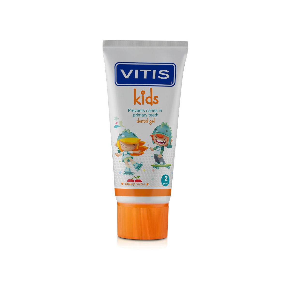 Pasta do zębów dla dzieci Vitis Kids 2+ z fluorem o smaku wiśniowym