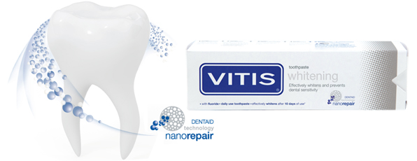 Vitis Whitening - Pasta wybielajaca zęby z cząstkami nanorepair 100ml