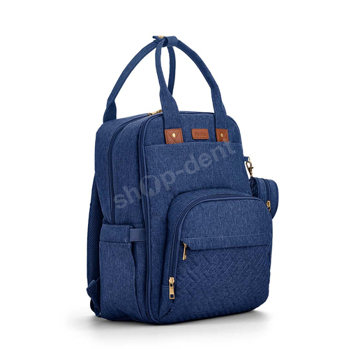Feelo Mom Backpack Blue plecak dla mamy do wózka z matą do przewijania niebieski