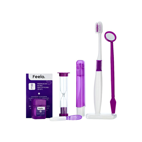 Feelo Ortho Zestaw ortodontyczny w kosmetyczce fioletowy