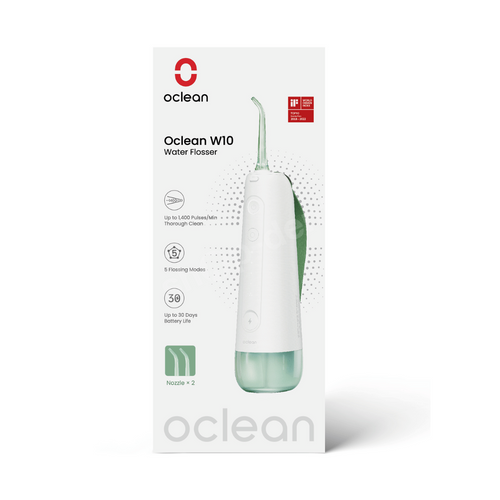 Oclean W10 Irygator dentystyczny bezprzewodowy zielony z 2 końcówkami