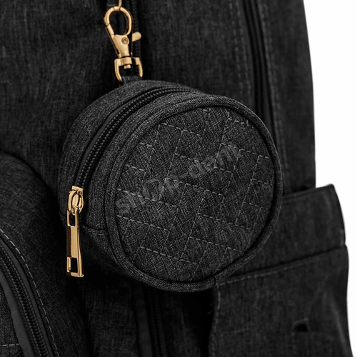 Feelo Mom Backpack Black plecak dla mamy z matą do przewijania do wózka czarny