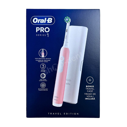 ORAL-B Pro 1 PINK Cross Action szczoteczka elektryczna z etui podróżnym