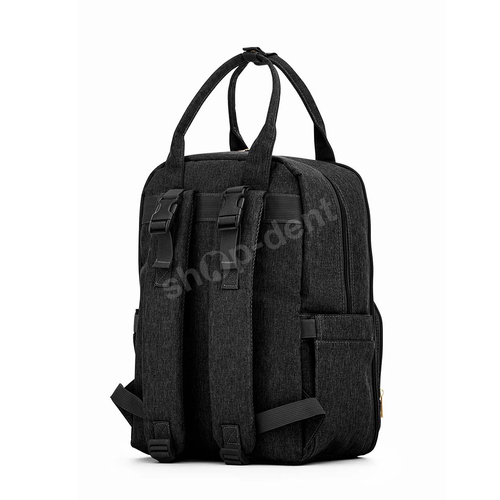 Feelo Mom Backpack Black plecak dla mamy z matą do przewijania do wózka czarny