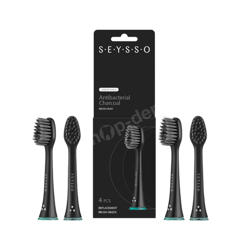 SEYSSO Carbon Antibacterial Końcówki z węglem aktywnym do szczoteczki sonicznej 4 sztuki