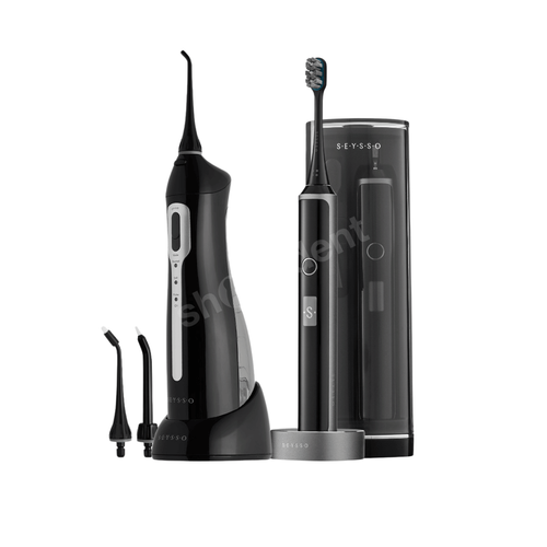 Zestaw SEYSSO Hypertech SUPERIOR Szczoteczka soniczna i irygator bezprzewodowy Carbon Travel 