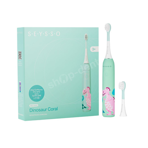 Zestaw SEYSSO Kids Dinosaur Coral szczoteczka soniczna i pasta Kids