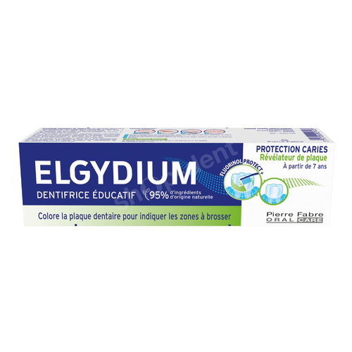 ELGYDIUM edukacyjna pasta do zębów barwiąca płytkę nazębną Fluorinol Protect+ dla dzieci od 7 lat 50 ml