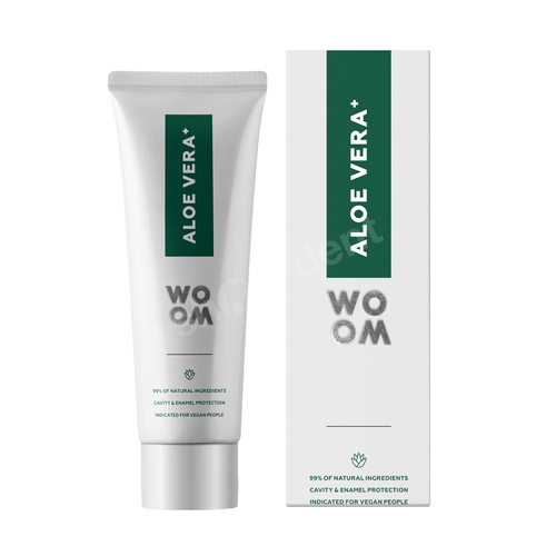 WOOM Aloe Vera+ naturalna organiczna pasta wzmacniająca z fluorem 75 ml