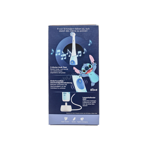 Zestaw ORAL-B iO Series Kids 6+ Stitch Szczoteczka dla dzieci z etui i pasta WOOM Junior Cola