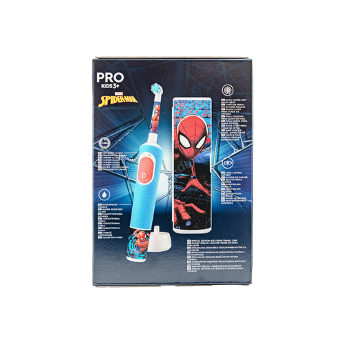 ORAL-B Vitality Pro Kids 3+ Spiderman Szczoteczka elektryczna dla dzieci od 3 lat + etui podróżne