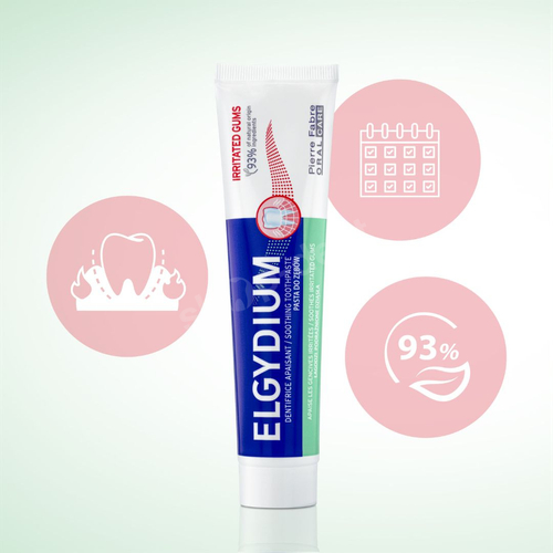 ELGYDIUM na podrażnione dziąsła - Pasta do podrażnionych dziąseł z tendencją do krwawienia 75 ml