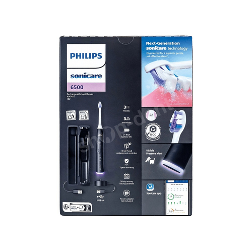 PHILIPS Sonicare 6500 Next Generation Black HX7411/02 Szczoteczka soniczna z etui podróżnym