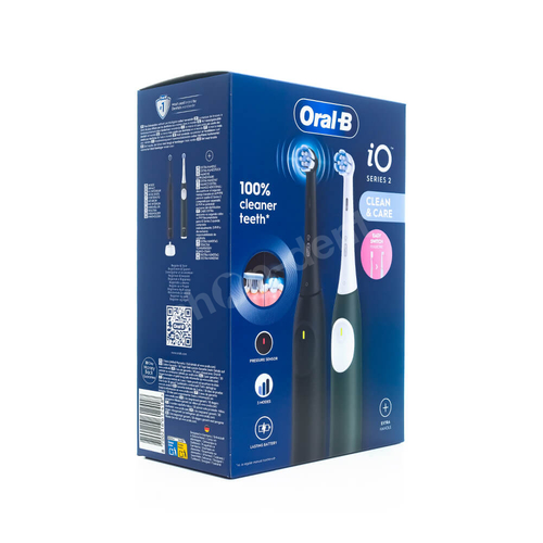 Oral-B iO 2 DUO Night Black/Forest Green Zestaw dwóch szczoteczek elektrycznych magnetycznych