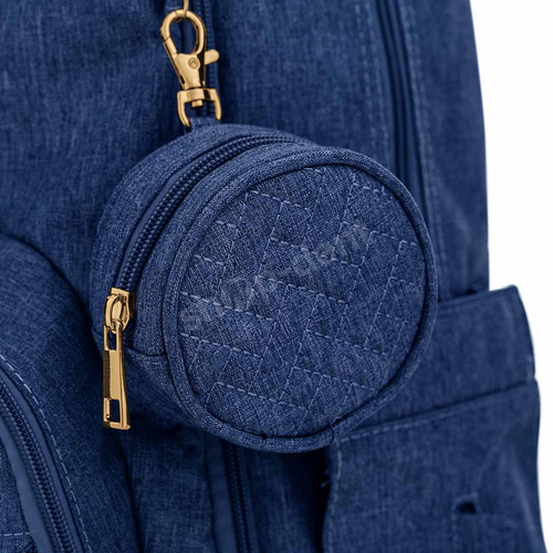 Feelo Mom Backpack Blue plecak dla mamy do wózka z matą do przewijania niebieski