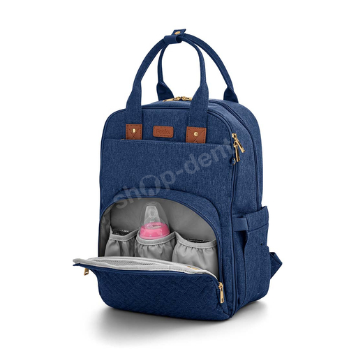 Feelo Mom Backpack Blue plecak dla mamy do wózka z matą do przewijania niebieski