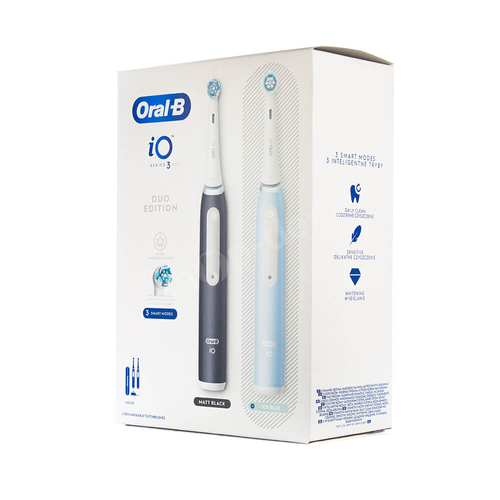 Oral-B iO 3 DUO Matt Black/Ice Blue Zestaw dwóch szczoteczek elektrycznych