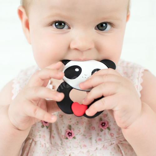 Akuku Gryzak silikonowy w kształcie pandy dla niemowląt