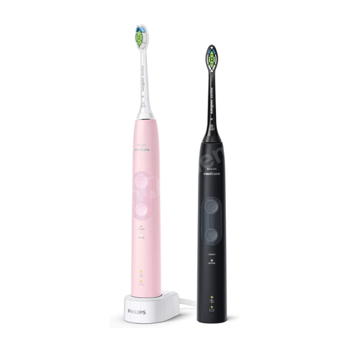 PHILIPS Sonicare Protective Clean 4500 DUO Pink/Black HX6830/35 Zestaw szczoteczek sonicznych + opakowanie końcówek Gum Care Premium Black (4 sztuki)