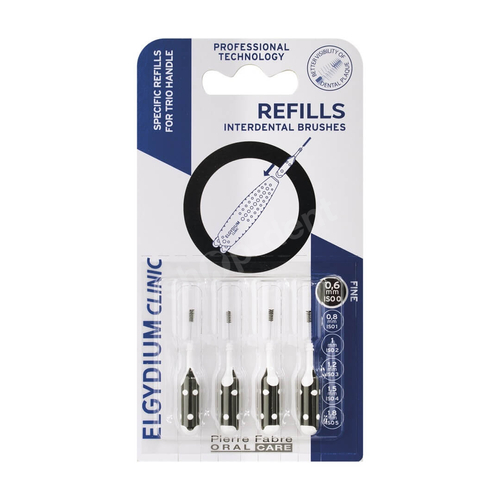 ELGYDIUM Clinic Interdental Brushes Refills Black 0000 Wkłady do szczoteczek międzyzębowych Elgydium 4 sztuki