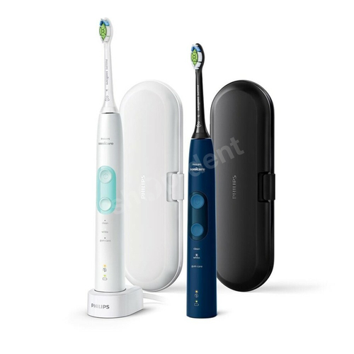 PHILIPS Sonicare Protective Clean 5100 DUO White/Dark Blue HX6851/34 Zestaw dwóch szczoteczek sonicznych z etui