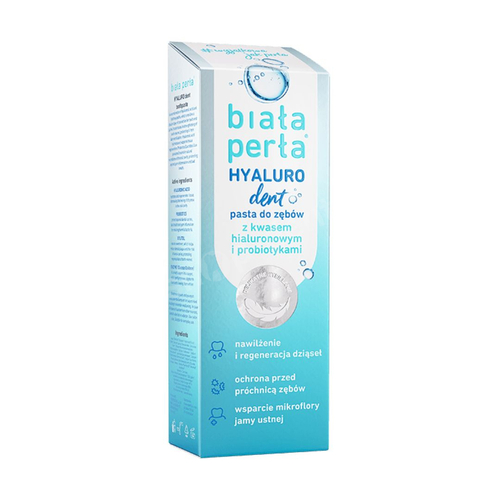 BIAŁA PERŁA HYALURO Dent Pasta z kawasem hialuronowym i probiotykami 75ml