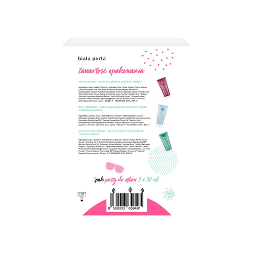 BIAŁA PERŁA Zestaw 3 past do zębów 3x30 ml