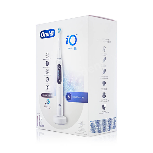 ORAL-B iO 8N White szczoteczka elektryczna magnetyczna z etui i 2 końcówki