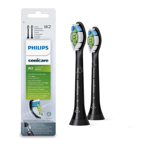 Końcówki PHILIPS Sonicare Optimal White W2 Black HX6062/13 2 szt. do szczoteczki sonicznej Philips