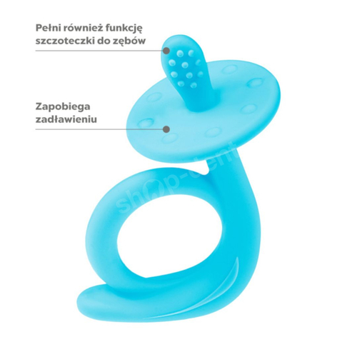 Akuku Gryzak silikonowy w kształcie ślimak dla niemowląt niebieski