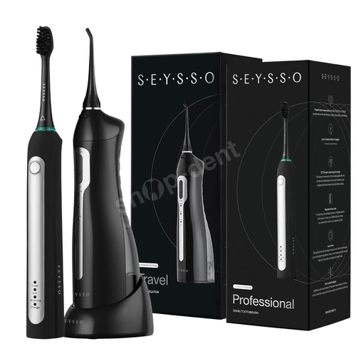 SEYSSO Carbon Zestaw szczoteczka soniczna Carbon Professional i irygator bezprzewodowy Carbon Travel