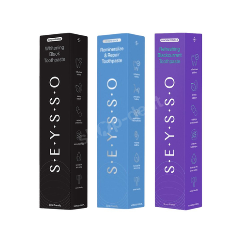 SEYSSO Zestaw 3 past do zębów - Oxygen, Carbon Black, Color Refreshing 3x75 ml