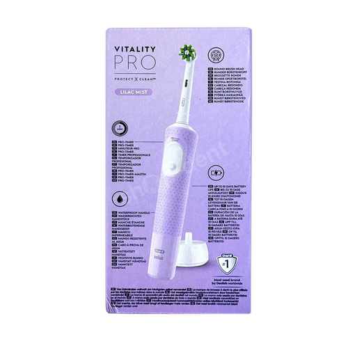 ORAL-B D103 Vitality PRO Protect X Clean Cross Action LILAC VIOLET Szczoteczka elektryczna z 2 końcówkami