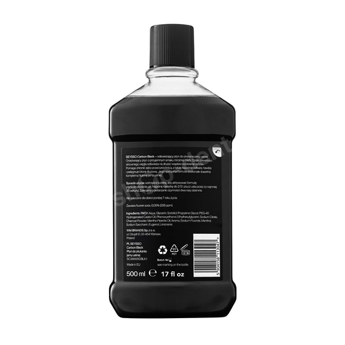 SEYSSO Carbon Black Odświeżający płyn do płukania jamy ustnej z węglem aktywnym 500 ml