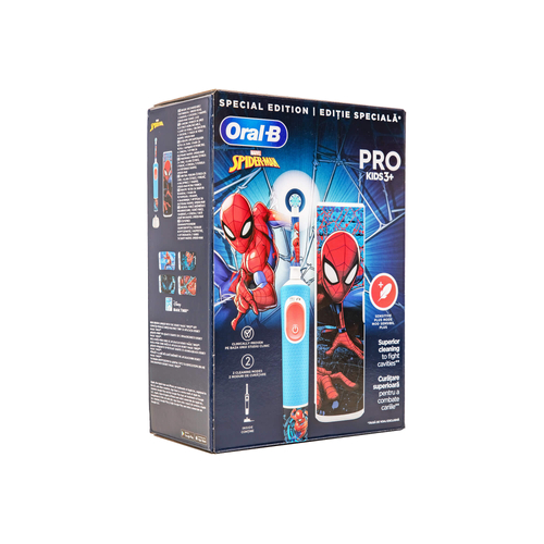 ORAL-B Vitality Pro Kids 3+ Spiderman Szczoteczka elektryczna dla dzieci od 3 lat + etui podróżne