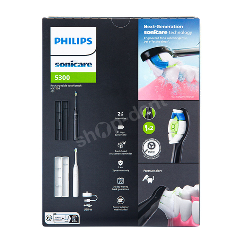 PHILIPS SONICARE HX7109/01 Next Generation 5300 DUO White/Black Zestaw dwóch szczoteczek sonicznych z etui