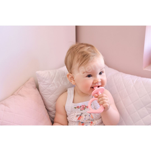 Akuku Gryzak silikonowy w kształcie ślimak dla niemowląt różowy