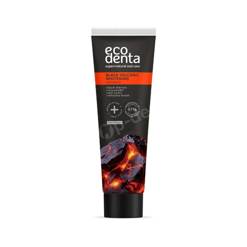 ECODENTA BLACK Volcanic Whitening wybielająca pasta z aktywnym węglem 100 ml